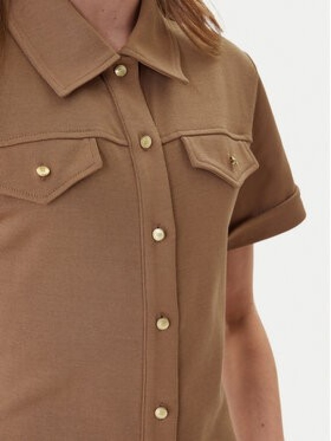 Tommy Hilfiger Sukienka koszulowa Gold Button WW0WW44617 Brązowy Regular Fit