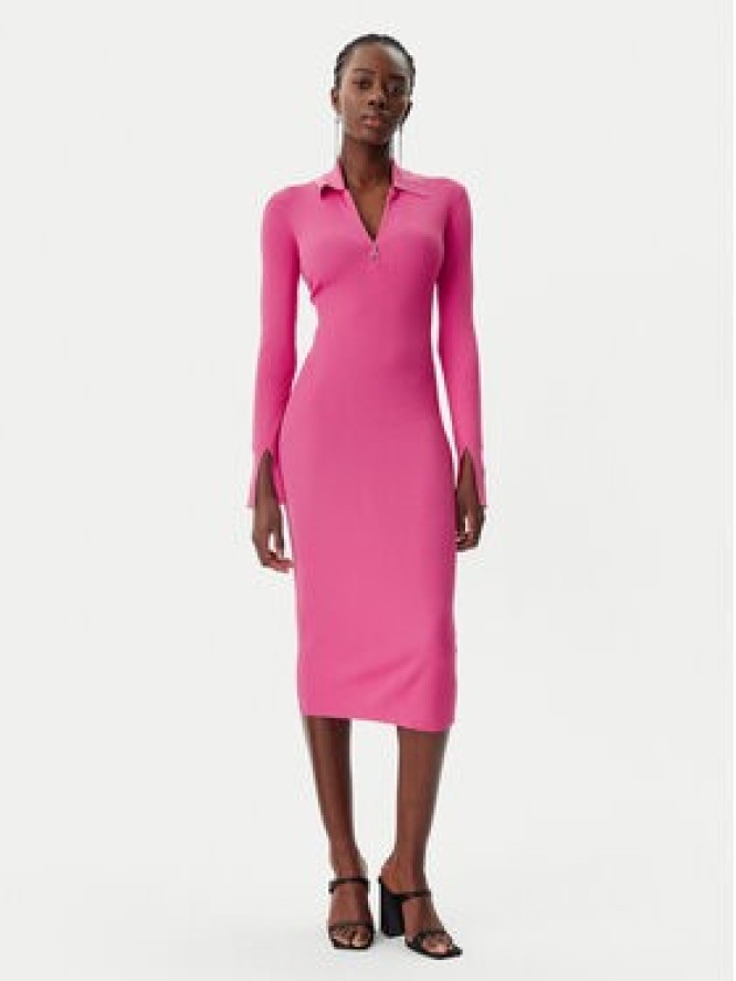 Patrizia Pepe Sukienka dzianinowa 8A1491/K078-R846 Różowy Slim Fit