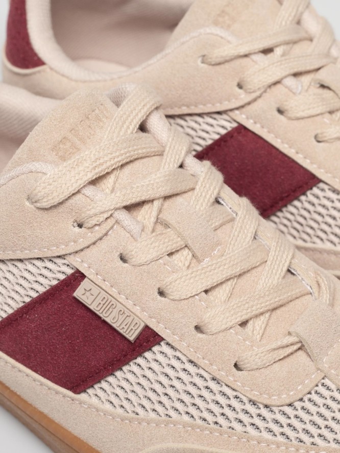 sneakersy damskie z czerwonymi wstawkami jasnoróżowe tt274760 600