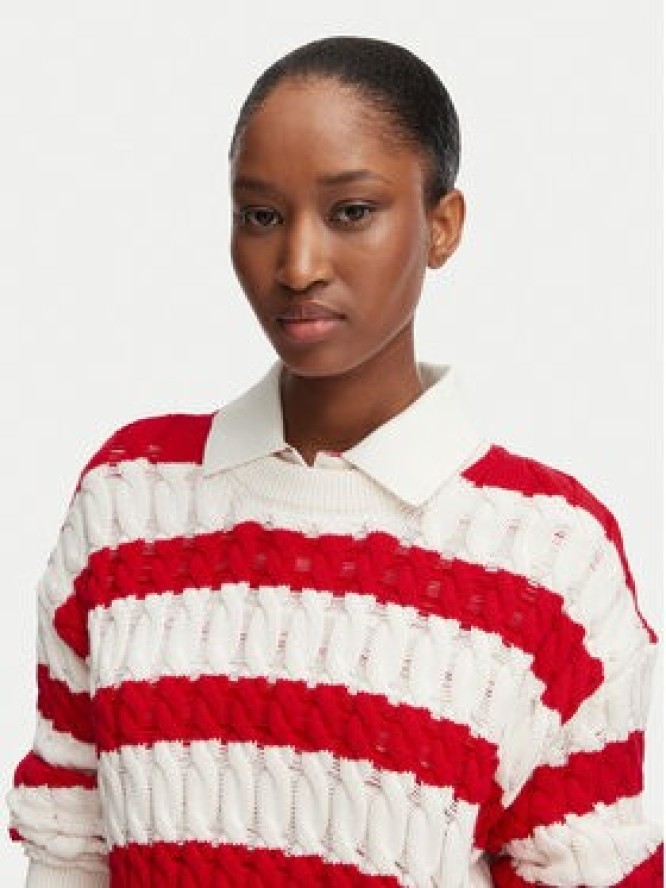 Tommy Jeans Sweter DW0DW22926 Czerwony Loose Fit