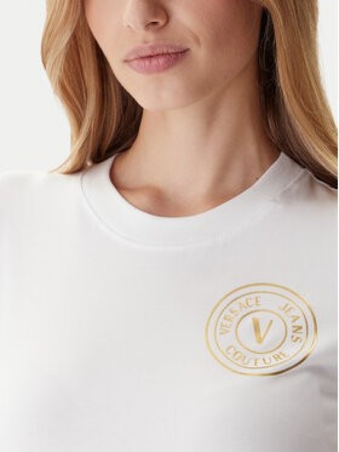 Versace Jeans Couture T-Shirt 79HAHT01 CJ03T Biały Regular Fit