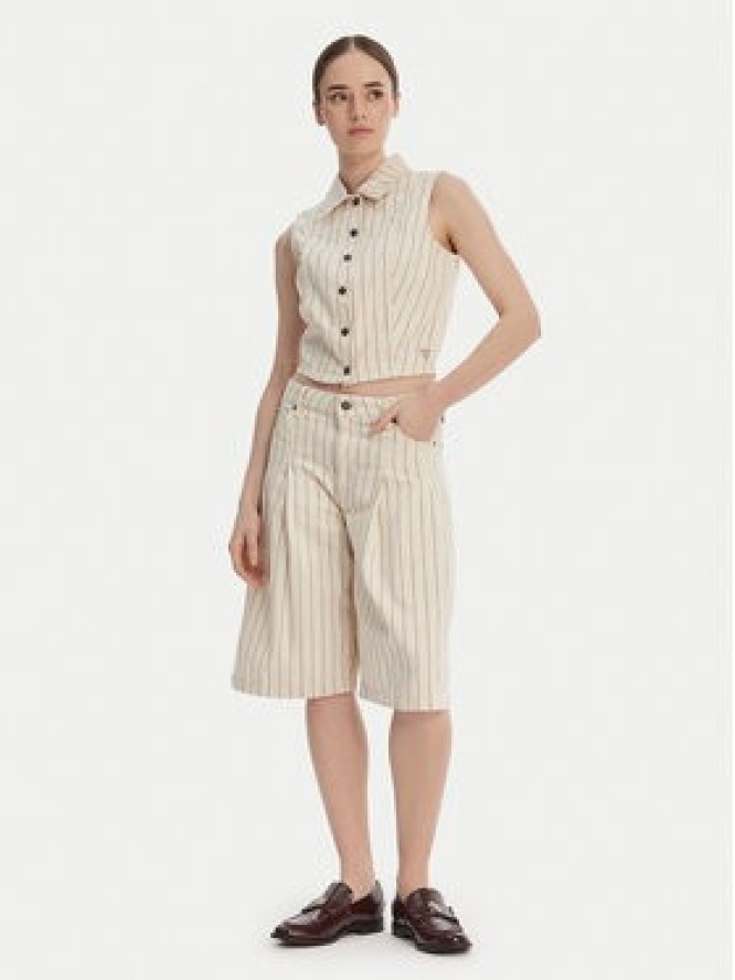 Guess Jeans Szorty jeansowe W6GDY5 D7961 Écru Loose Fit