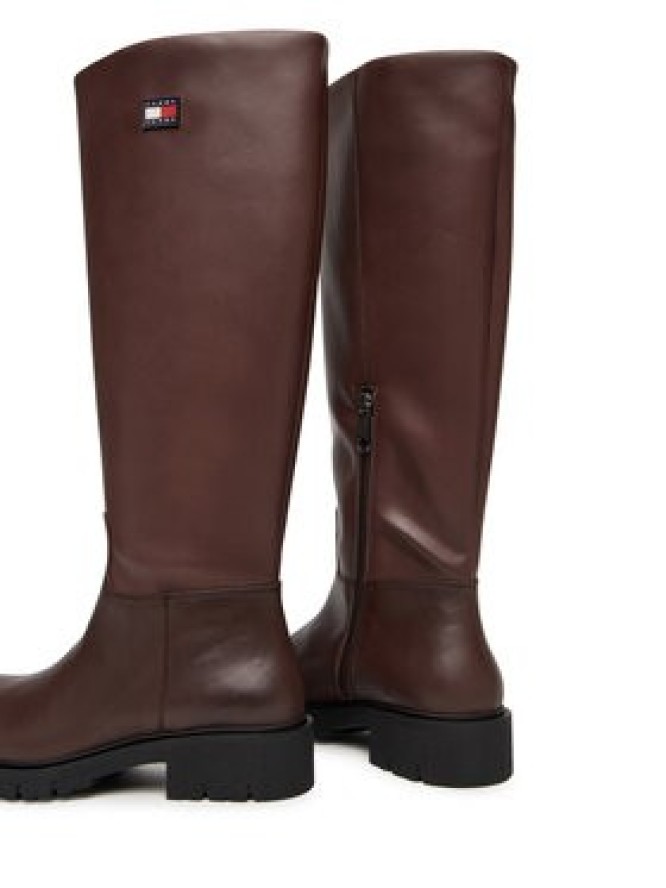 Tommy Jeans Kozaki Tjw Stretchy Long Shaft Boot EN0EN02828 Brązowy