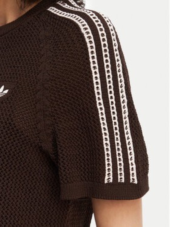 adidas Sukienka dzianinowa Knitted Crochet KE0203 Brązowy Loose Fit