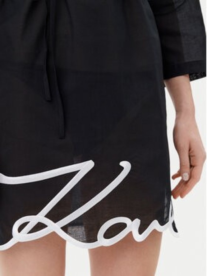 KARL LAGERFELD Sukienka koszulowa A1W46006 Czarny Regular Fit