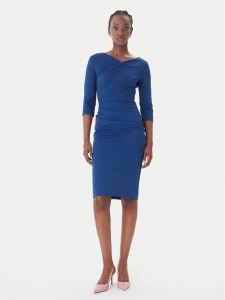 Rinascimento Sukienka koktajlowa CFC0127699003 Niebieski Slim Fit