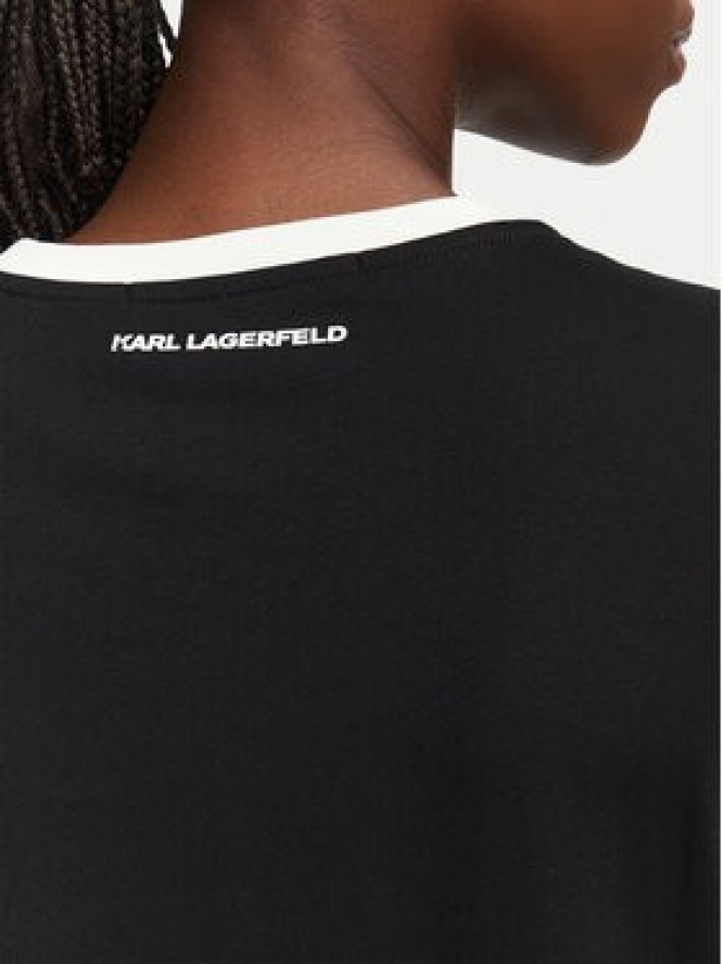 KARL LAGERFELD T-Shirt Ikon Patch A3W17078 Czarny Slim Fit