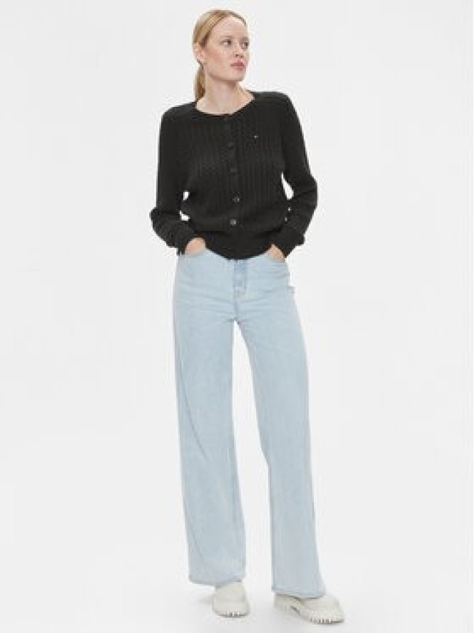 Tommy Hilfiger Kardigan Co Mini WW0WW40265 Czarny Regular Fit