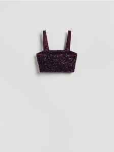 Cekinowy top - ciemnofioletowy