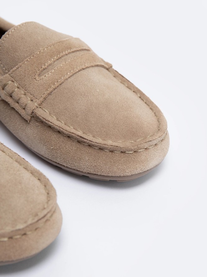 Mokasyny damskie zamszowe brązowe NN274572 803