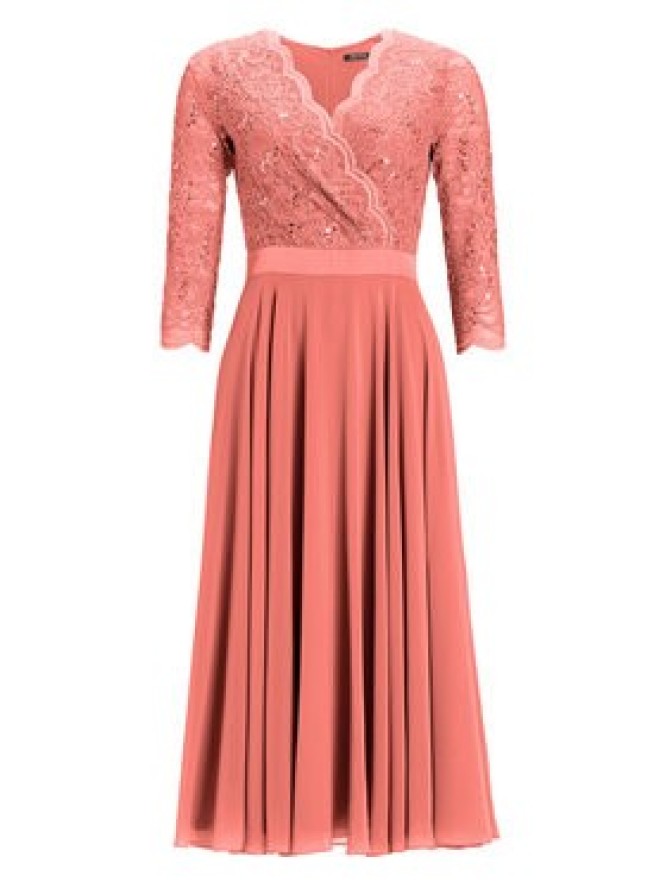 Swing Sukienka koktajlowa 5AE29100 Koralowy Regular Fit