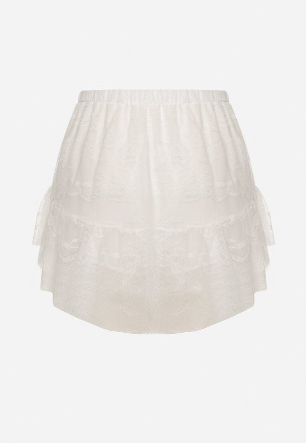 Białe Spódnico-Szorty z Koronki z Wiskozą Voreta