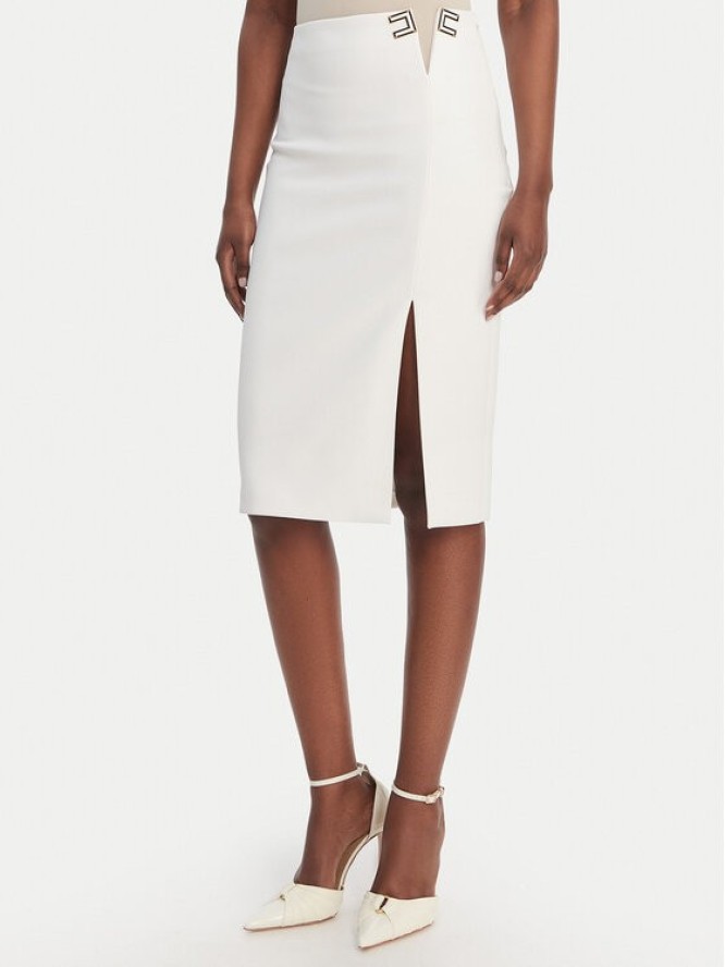 Elisabetta Franchi Spódnica ołówkowa GO-147-61E2-V320 Biały Regular Fit