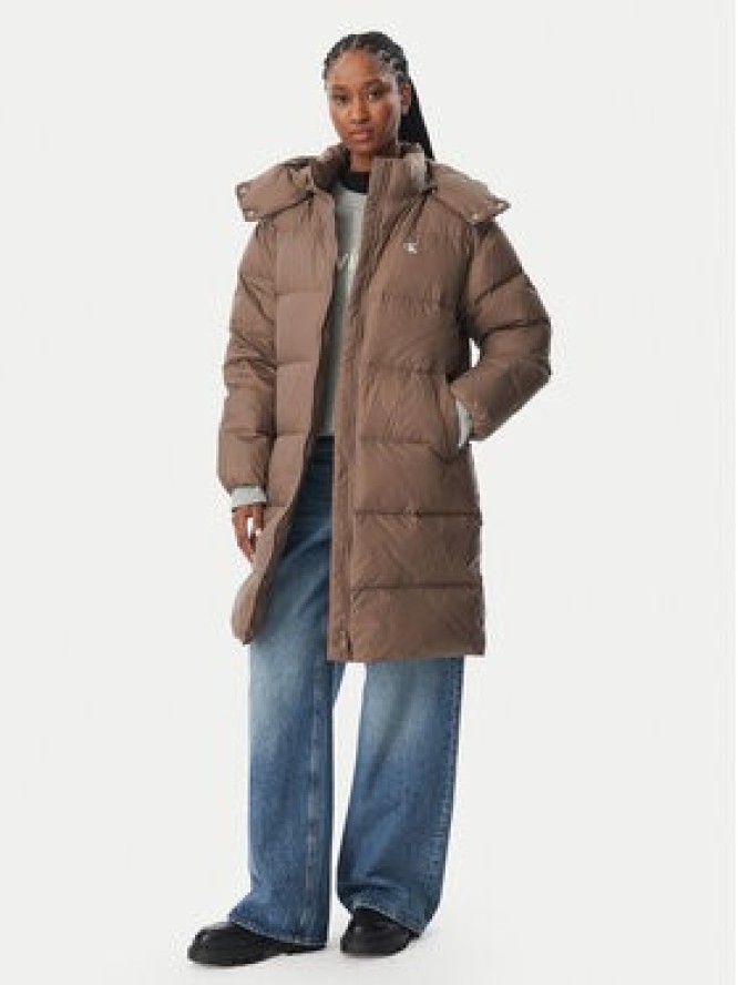 Calvin Klein Jeans Kurtka puchowa LV047H502G Beżowy ciemny Regular Fit