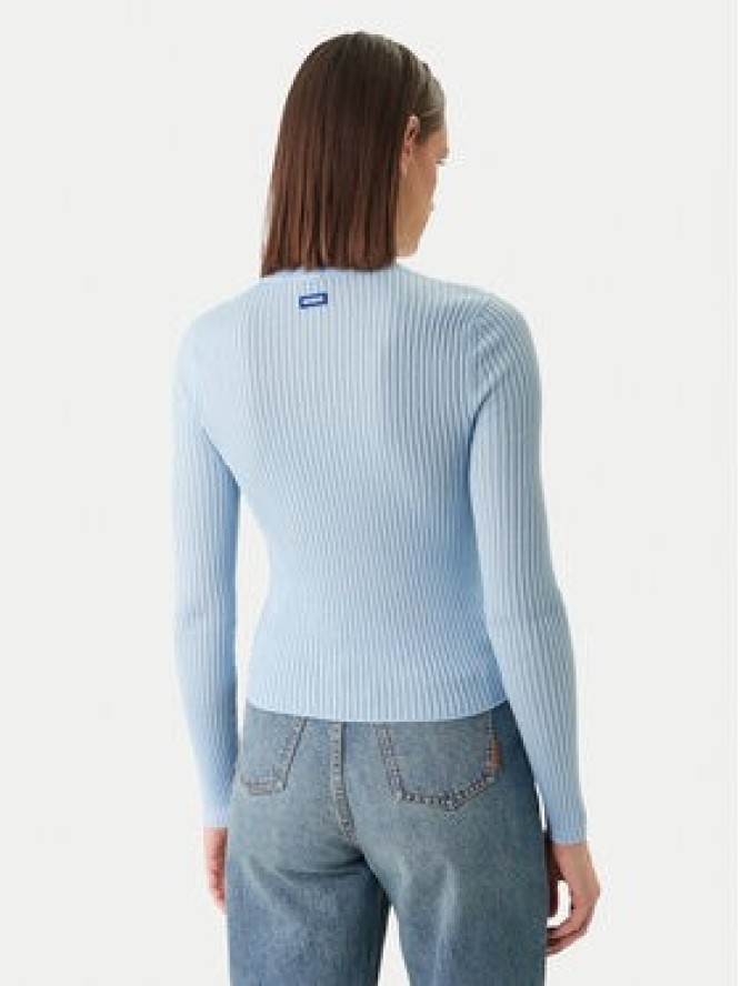 HUGO Sweter Somya_B 50554221 Błękitny Slim Fit