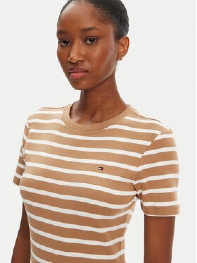 Tommy Hilfiger Sukienka codzienna New Cody WW0WW42721 Beżowy Slim Fit