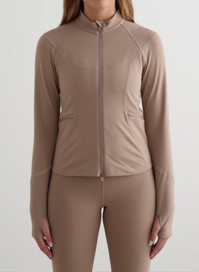 Damska kurtka odblaskowa, ocieplana Reflective Warming Zip brązowa