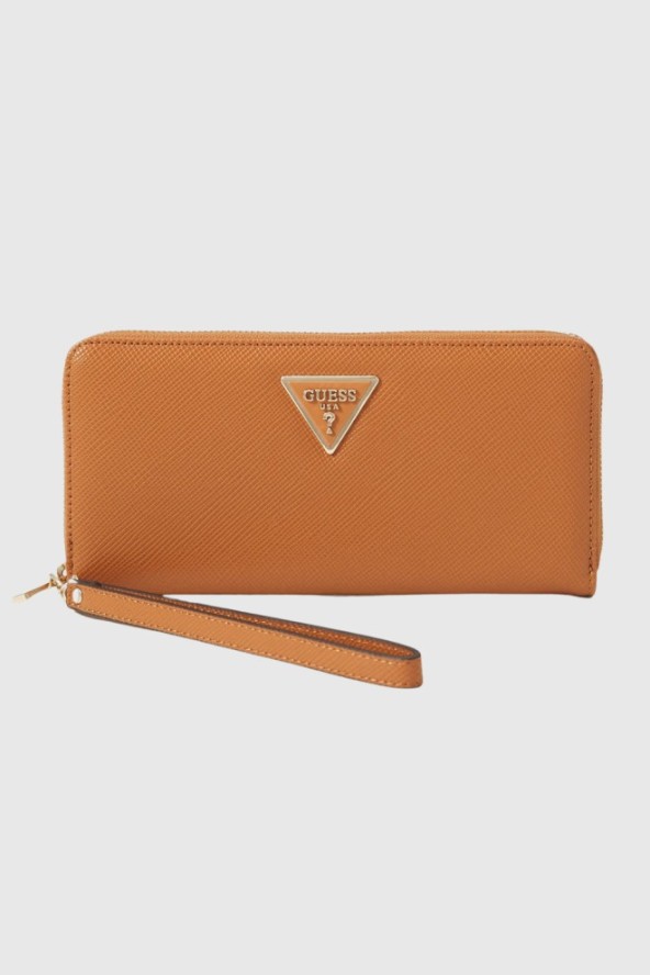 GUESS Brązowy duży portfel damski Laurel
