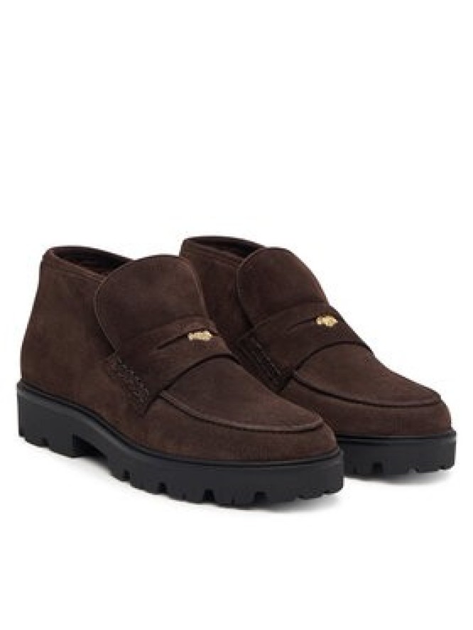 Tommy Hilfiger Botki Th Enamel Charm Loafer Boot FW0FW09680 Brązowy