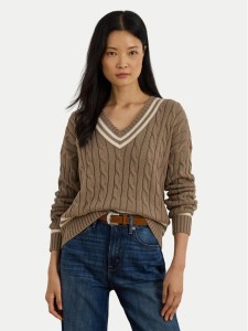 LAUREN RALPH LAUREN Sweter 200979662002 Brązowy Relaxed Fit