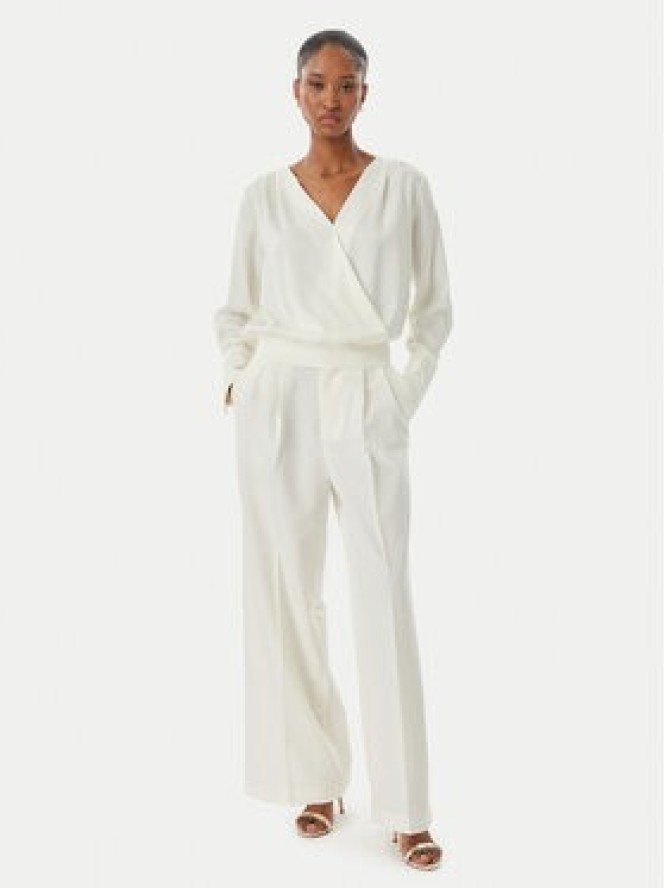 Rinascimento Spodnie palazzo CFC0123671003 Écru Regular Fit