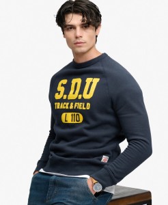 superdry Bluza Athletic Felt Applique crew neck z filcu