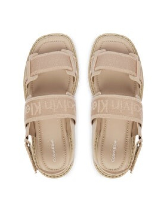 Calvin Klein Sandały Sq Molded Sandal Webb HW0HW02872 Beżowy