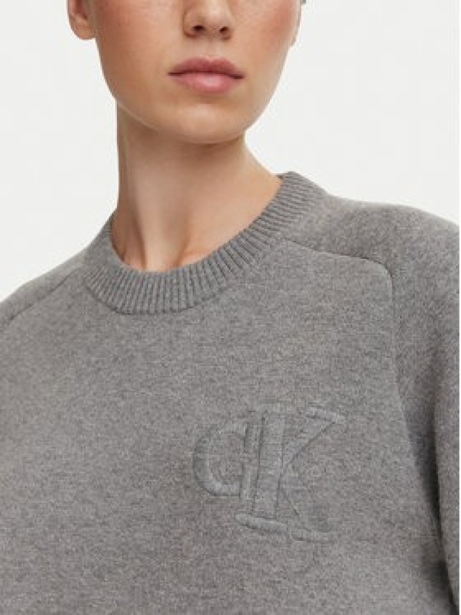 Calvin Klein Jeans Sweter LV047H320G Szary ciemny Regular Fit