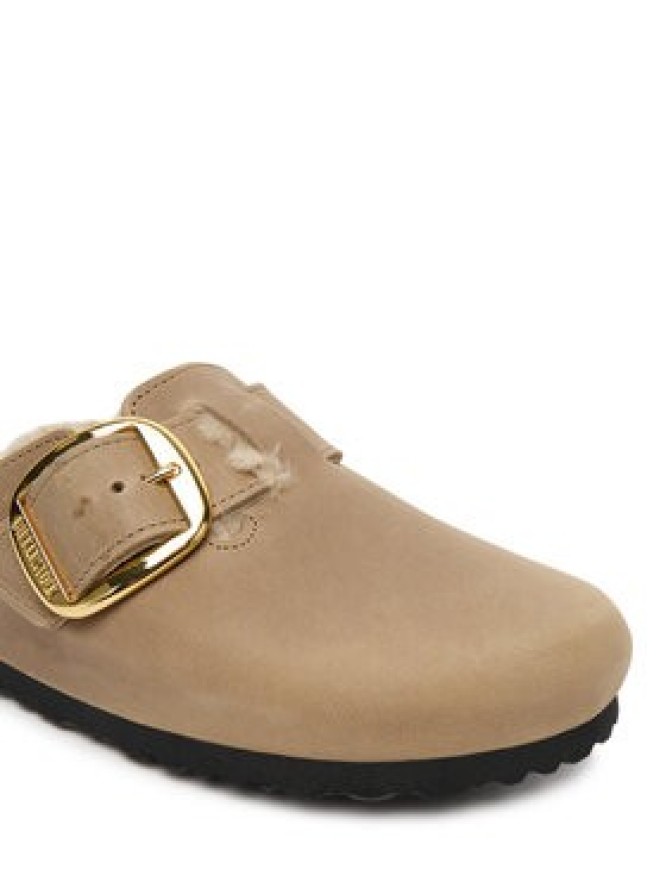 Birkenstock Klapki Boston Big Buckle Shearling 1030444 Brązowy