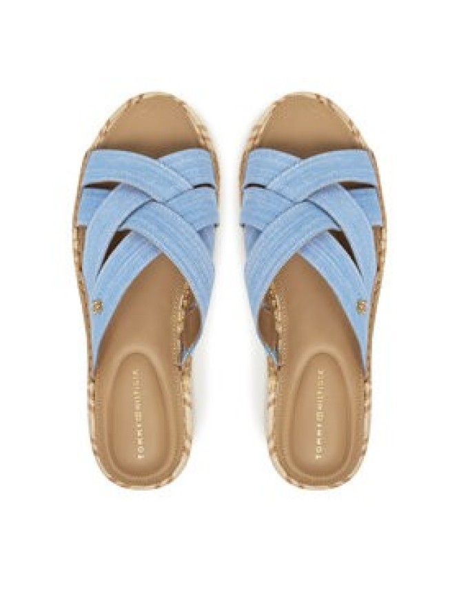 Tommy Hilfiger Espadryle Chambray Espadrille Mule FW0FW08501 Niebieski