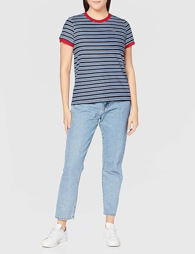 LEE DAMSKA KOSZULKA YARN DYE STRIPE TEE FROST PINK L41PKAMC 112109129