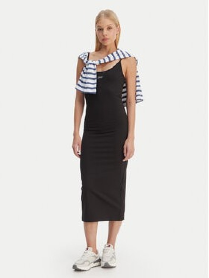 Tommy Jeans Sukienka codzienna Silver Script DW0DW22334 Czarny Slim Fit