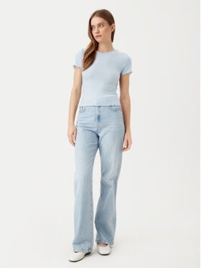 Noisy May T-Shirt Berry 27015446 Błękitny Slim Fit