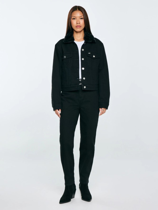 Jeansy damskie mom jeans czarne Silla 936