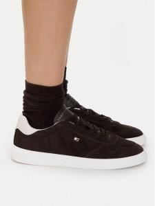 Tommy Hilfiger Sneakersy Icon Court Light Leather FW0FW09593 Brązowy ciemny