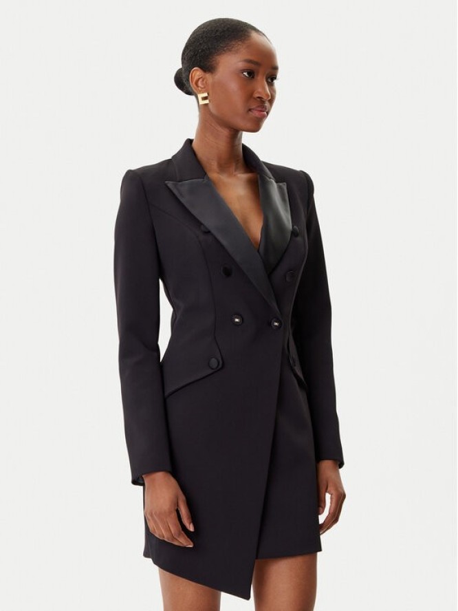 Elisabetta Franchi Marynarka AB-803-56E2-V520 Czarny Regular Fit