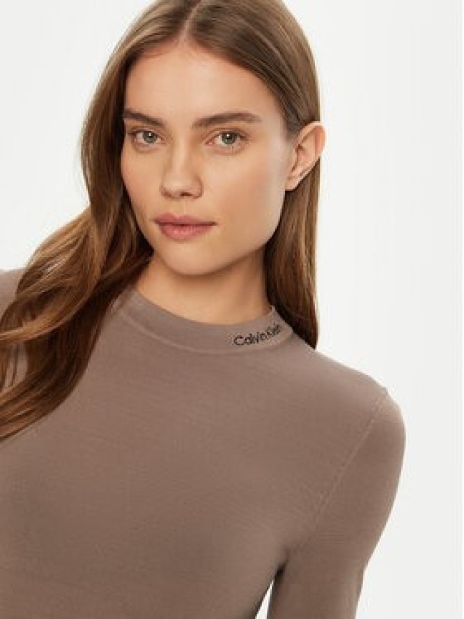 Calvin Klein Jeans Sukienka codzienna Smooth J20J224831 Beżowy Slim Fit