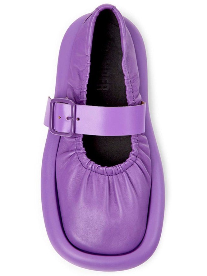 Camper Skórzane baleriny w kolorze fioletowym z paskiem rozmiar: 39
