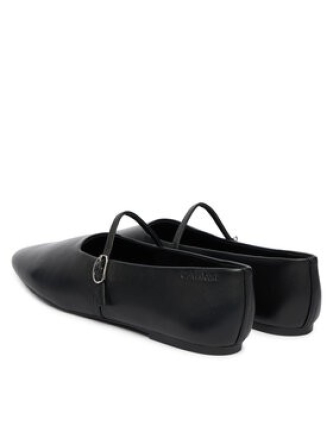 Calvin Klein Baleriny Oblique Ballerina Mj Lth Hdw HW0HW02847 Czarny