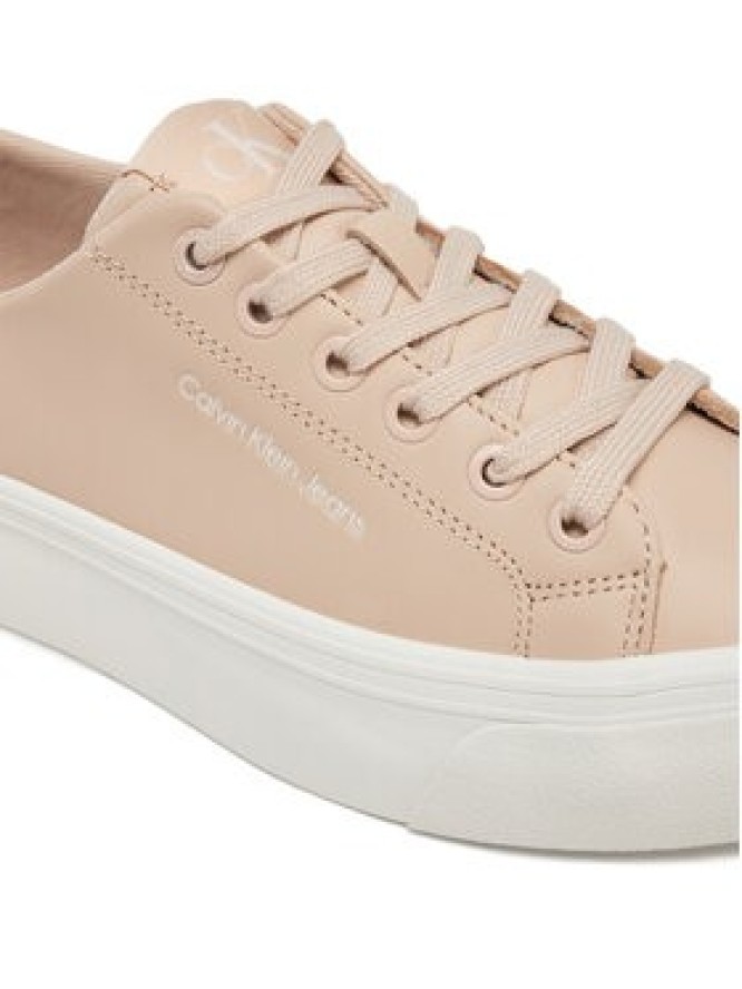 Calvin Klein Jeans Sneakersy Vulc Flatform Low Mg Lth YW0YW01771 Różowy