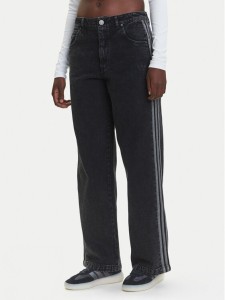adidas Jeansy adicolor Denim 3-Stripes JD3109 Czarny Loose Fit