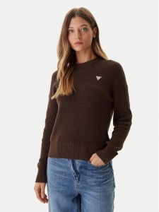 Guess Jeans Sweter W4BR08 Z3HM1 Brązowy Regular Fit