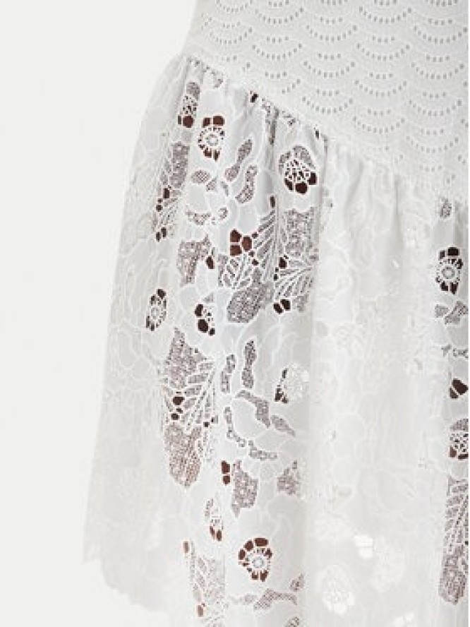 Guess Spódnica midi W6GD40 W1882 Biały Classic Fit