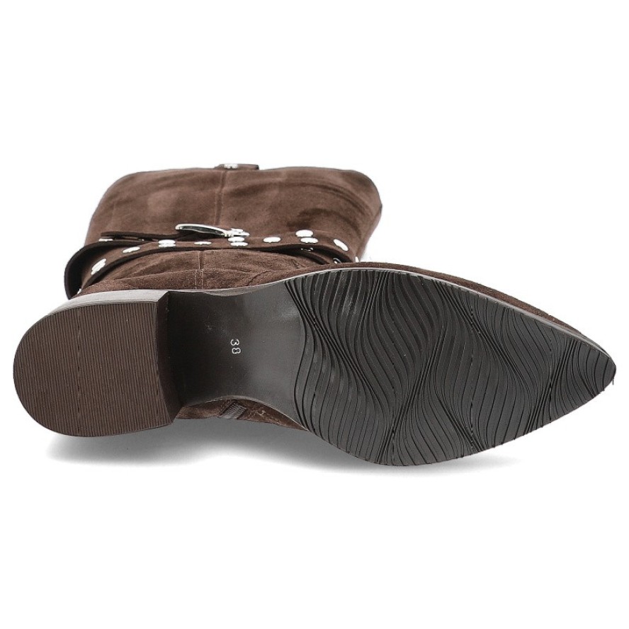 Brązowe Kozaki Karino Stylowe Kowbojki Damskie