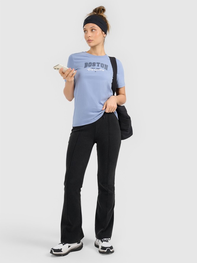 4F T-shirt regular z nadrukiem damski - niebieski XL