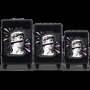 Komplet 3 WALIZEK Wings ABS+ Customized BLACK POPIERSIE