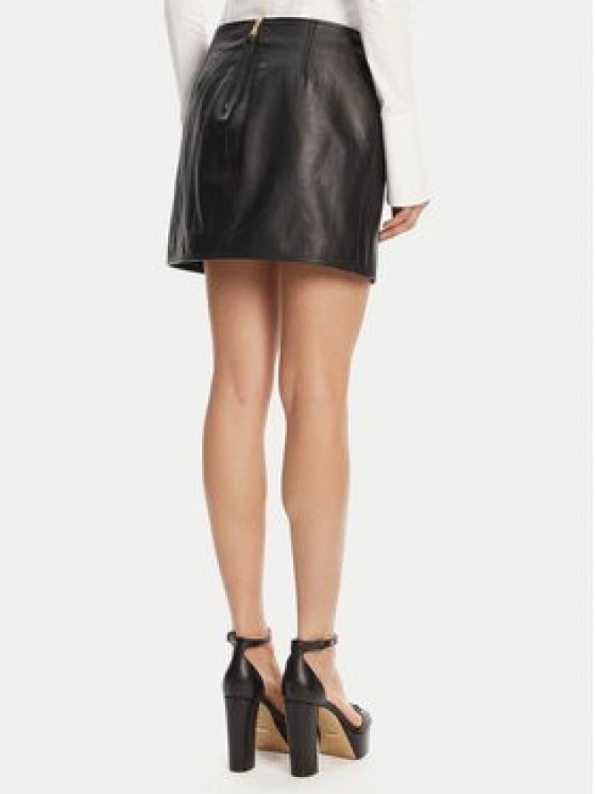 Versace Jeans Couture Spódnica skórzana 78HAEP02 Czarny Regular Fit