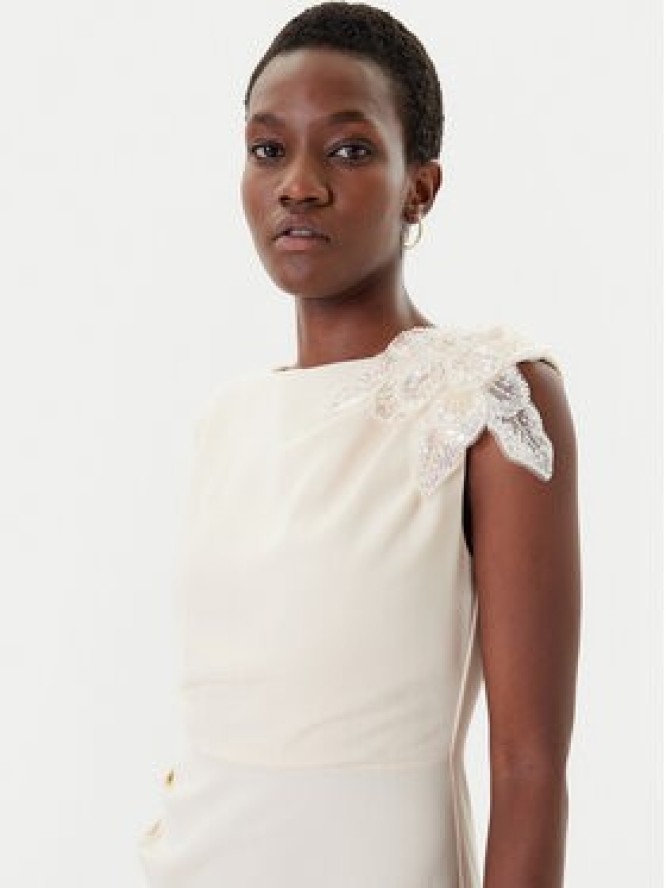 Rinascimento Sukienka wieczorowa CFC0020094002 Beżowy Slim Fit