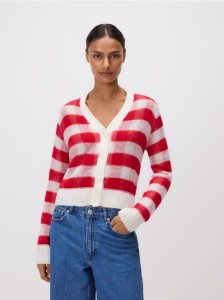 Kardigan z wełną - wielobarwny