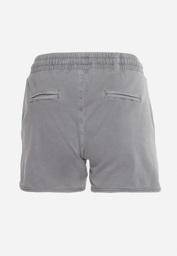 Szare Bawełniane Szorty z Gumką w Talii Cazorea